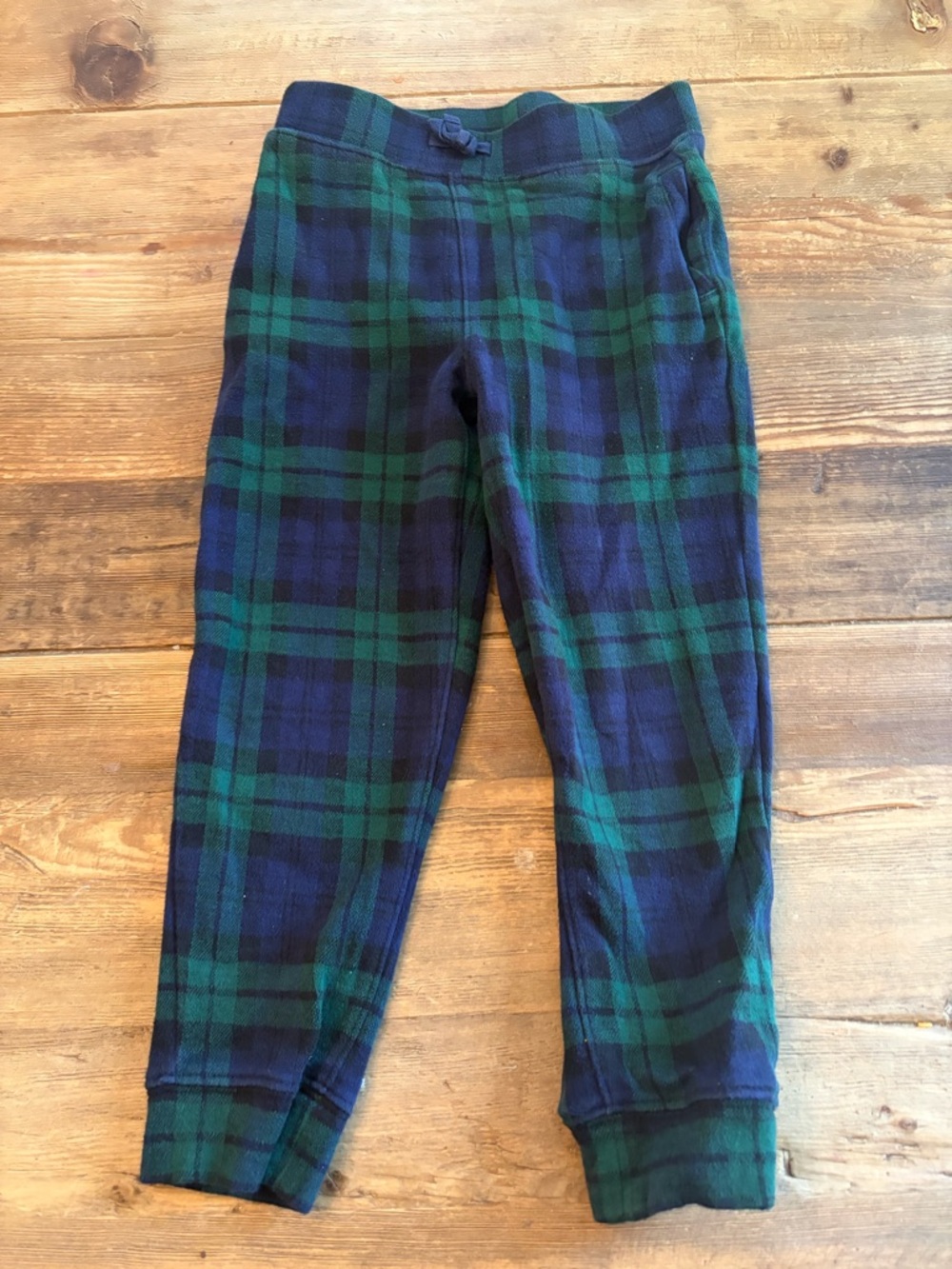 Janie and Jack Boys Blackwatch Plaid Jogger Pants Navy Green Size 5